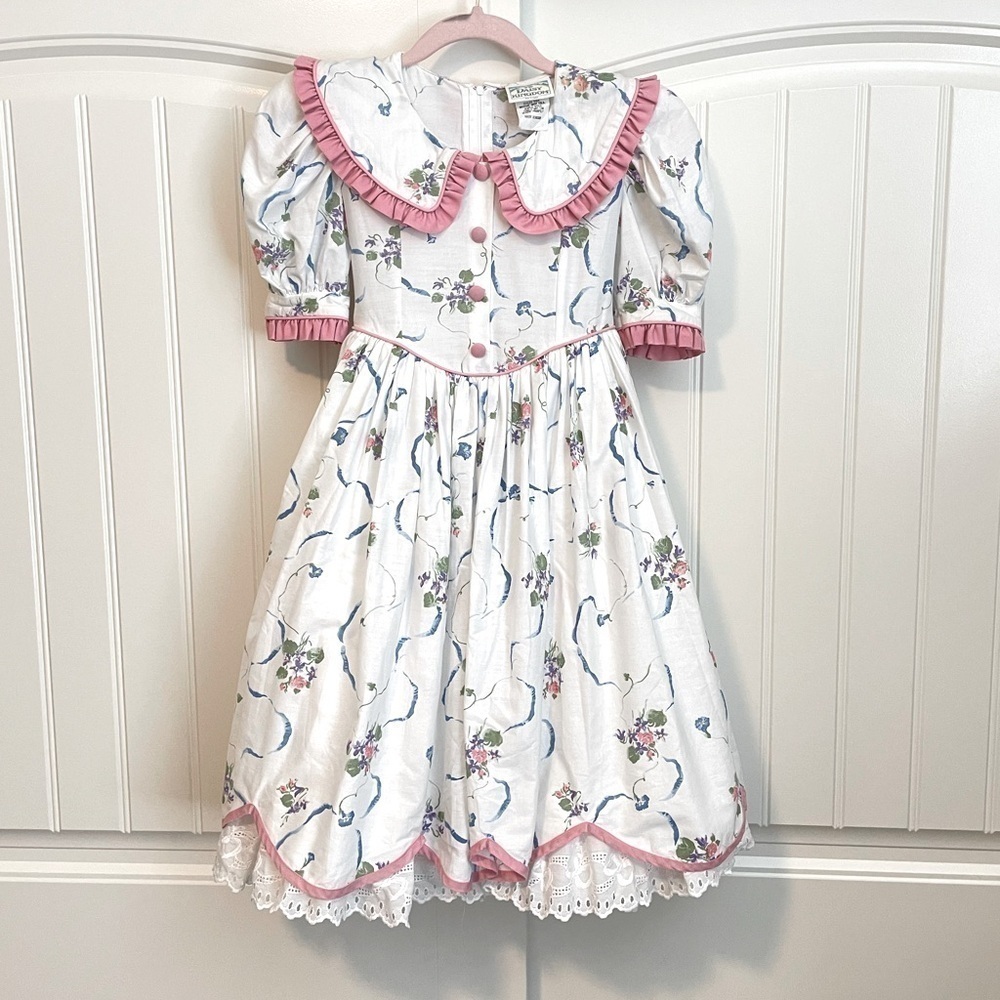 Daisy Kingdom vintage handmade cottagecore floral girls dress size 6x